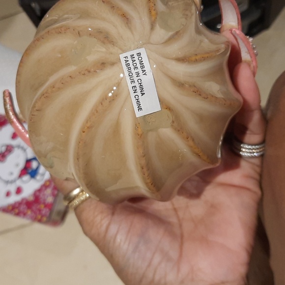 NWT AUTHENTIC GENUINE BROWN CREAM SWIRL BALLS BOMBAY & COMPANY LOT OF TWO - Picture 4 of 4